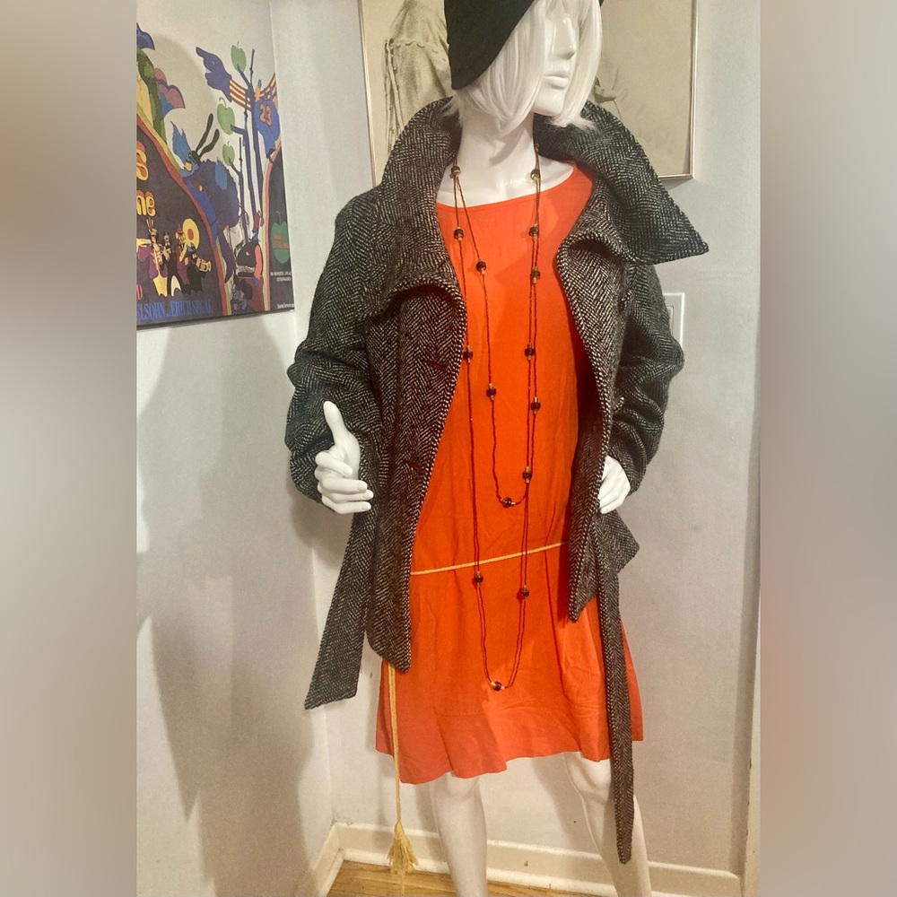 Vintage Y2K Curated 1920s Theme Outfit - Coat, Hat, Gloves, Dress, Accessories - Picture 12 of 15